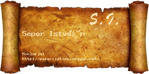 Seper István névjegykártya